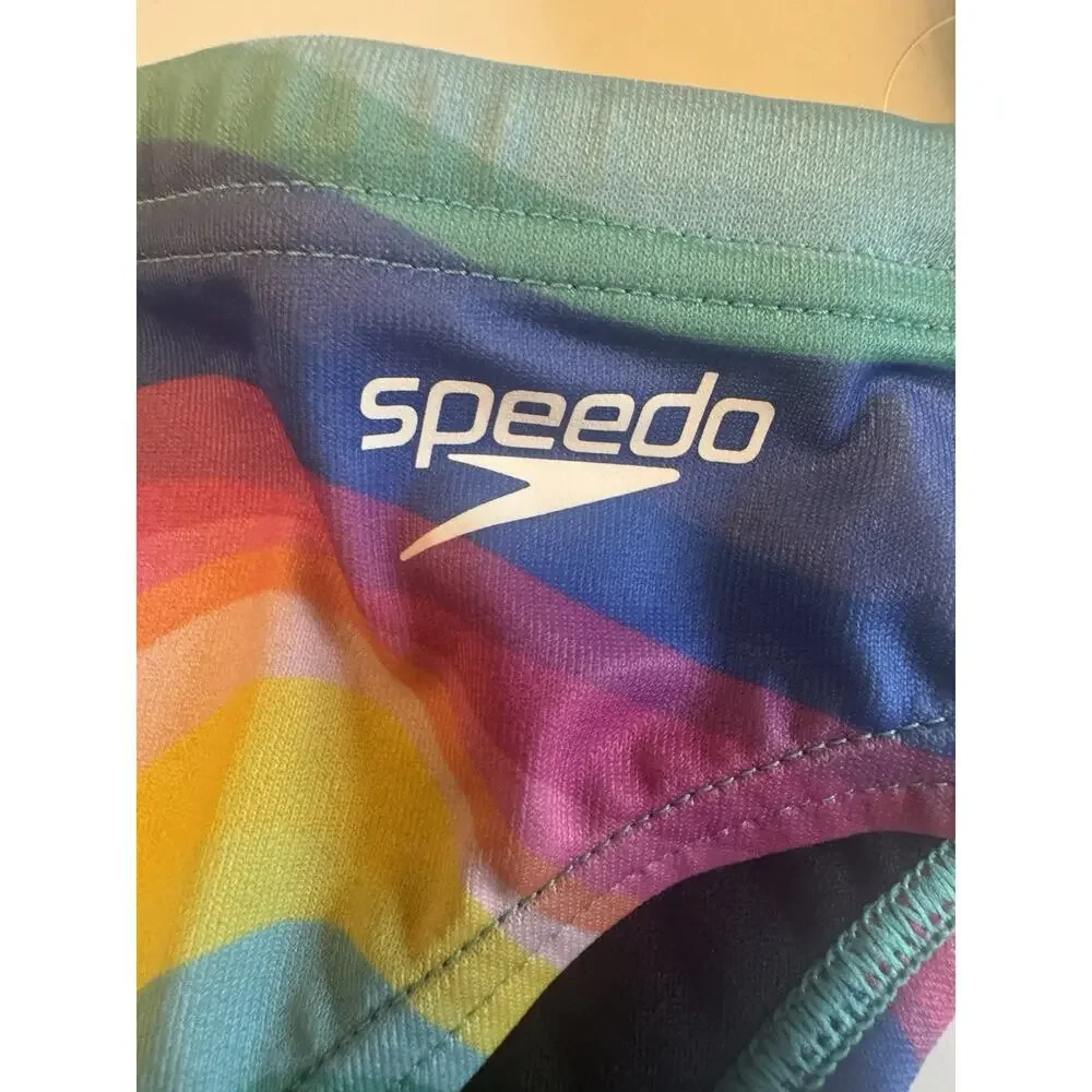 Speedo Eco Endurance Rainbow Wave Swim Briefs Size 30 NWT Pride
